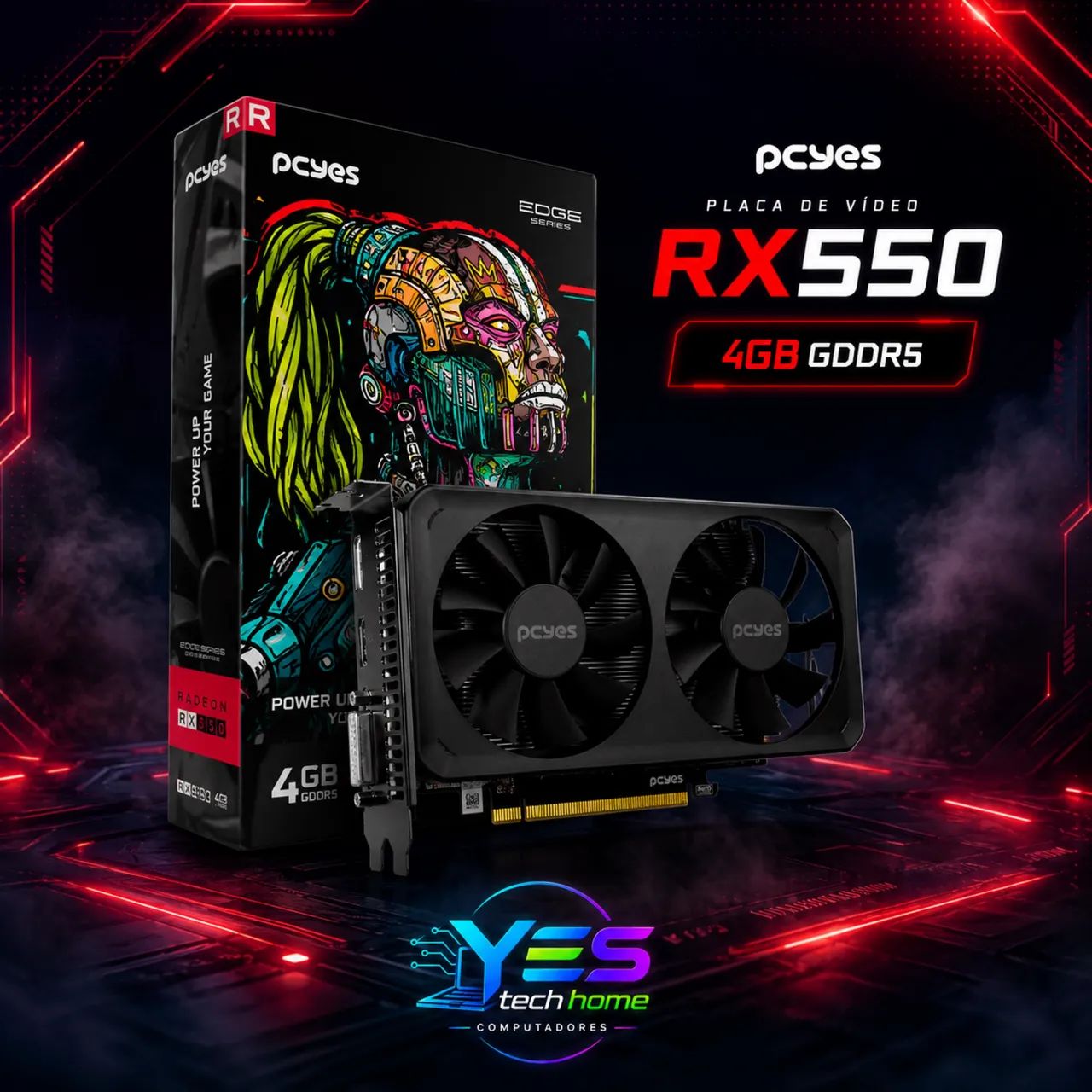 PLACA DE VIDEO RX 550 4GB PCYES - Foto 2