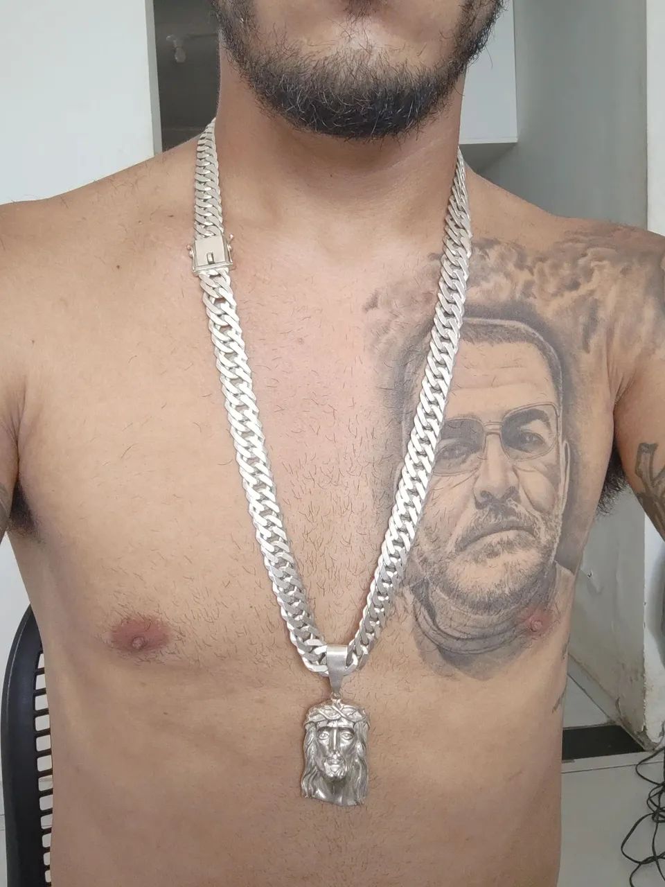 Conjunto de prata cordão pingente anel e pulseira  - Foto 2