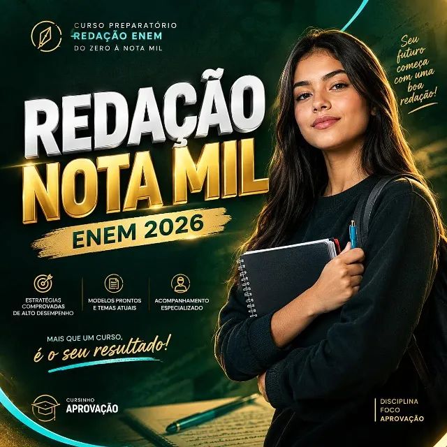 Curso Preparatório ENEM 2026 REDAÇÃO DO ZERO AO MIL!!!