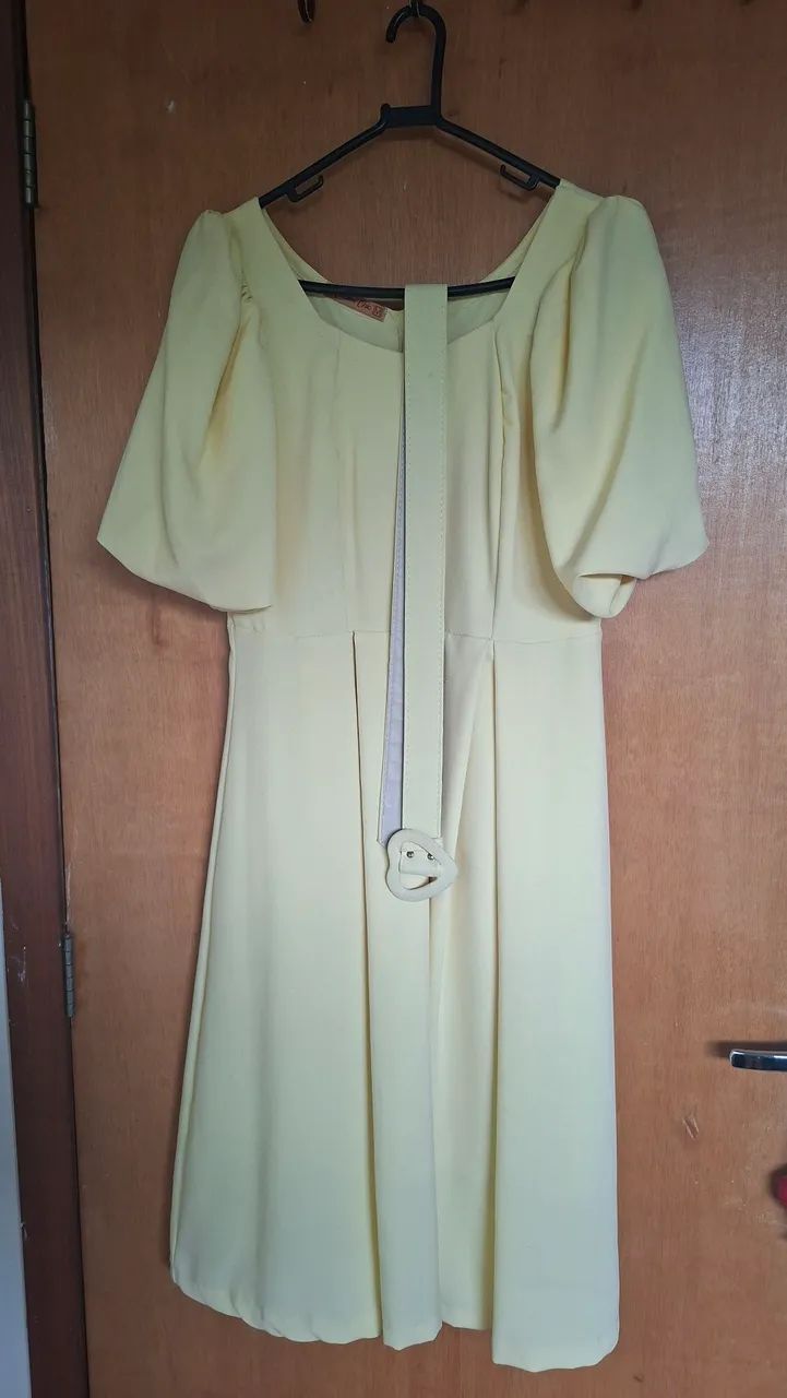 Vestido amarelo manteiga - Foto 5
