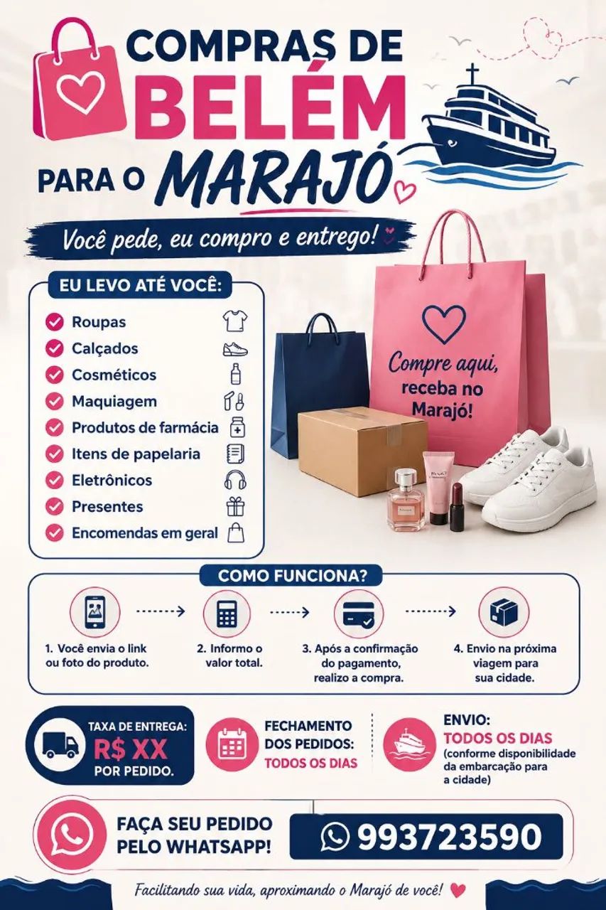 Serviços de compras e entregas.
