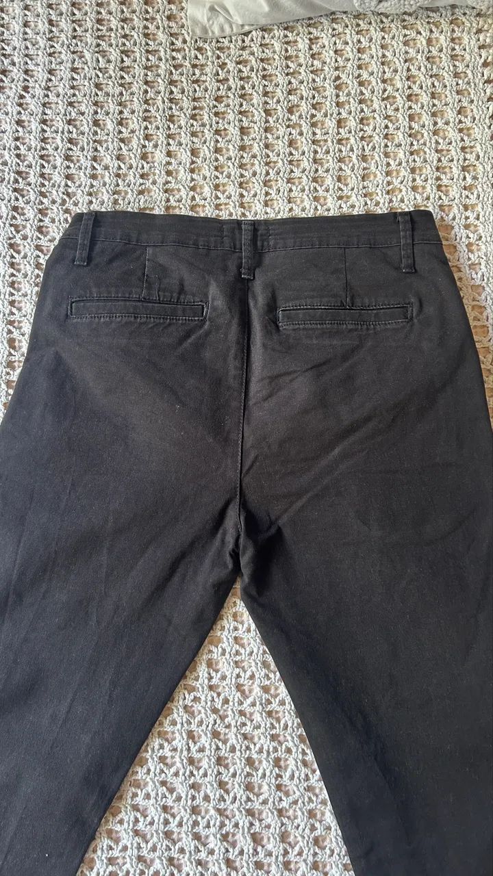 Calça Masculina Request Slim Cropped Sarja Preta Tam. 38 - Foto 5