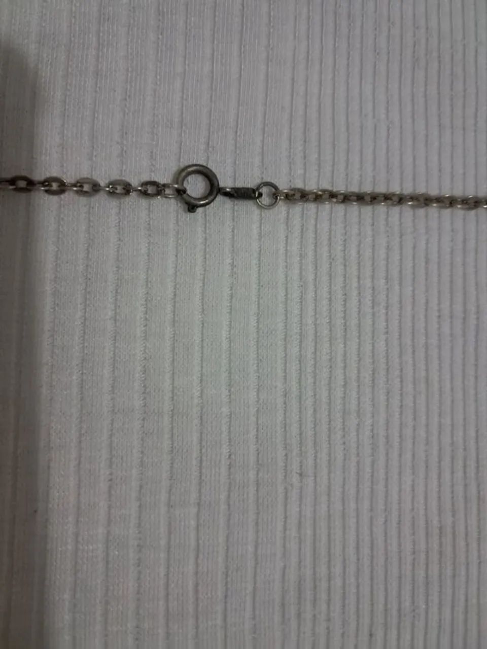 Antiga corrente banhada à prata com crucifixo - Foto 3