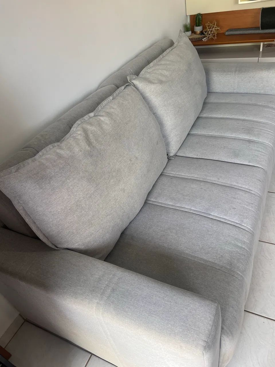 Sofá em linho, reclinável e retrátil  - Foto 2