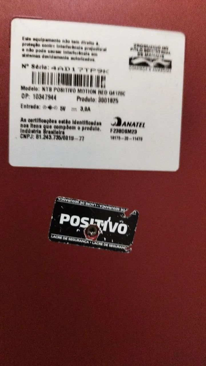 Notebook positivo motion red q4128c