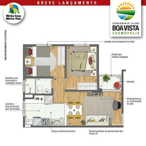 Boa Vista Aptos 2 Dorms 47m2 c/Varanda 1 Vaga,Lazer Completo,Ponto de Ar Condicionado - Foto 5