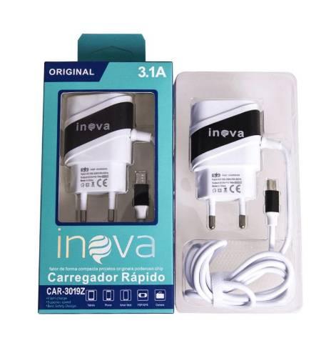 Carregadores Turbo Inova 3.1, entradas V8, Tipo C e iPhone R$ 18,00