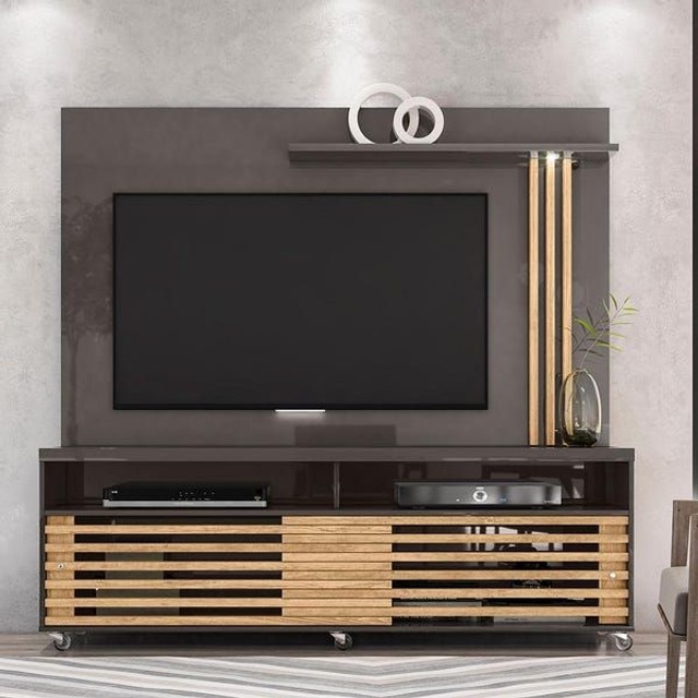 Sala home painel rack bancada t.v 65" - Foto 5