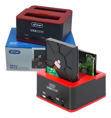 Case Knup Dock Station p/ HD Sata 2,5 ou 3,5 SD Card e Pendrives USB 2.0 KP-HD819  - Foto 3