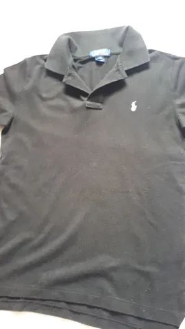 Camisa Polo Infantil Meninos -Cor Preta - Tam M(10-12) Marca Polo Ralph Lauren- Seminova