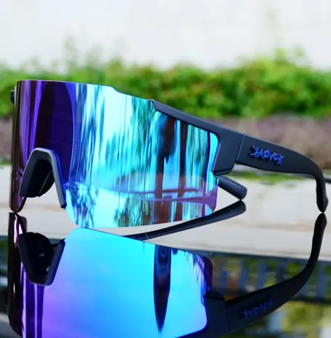 Óculos Ciclismo Bike Corrida 5 Lentes Em 1 + Suporte P/ Grau Cor Da Armação  Preto Cor Da Lente Amarela, Azul, Transparente, Espelhada E Preta Desenho  Preto