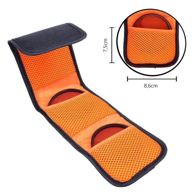 Case Compacto p Filtro De Lentes com 3 bolsos - Foto 6