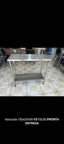 Bancada Mesa de inox industrial, Nova a pronta entrega! Medidas: 1.00x60x90  - Foto 4