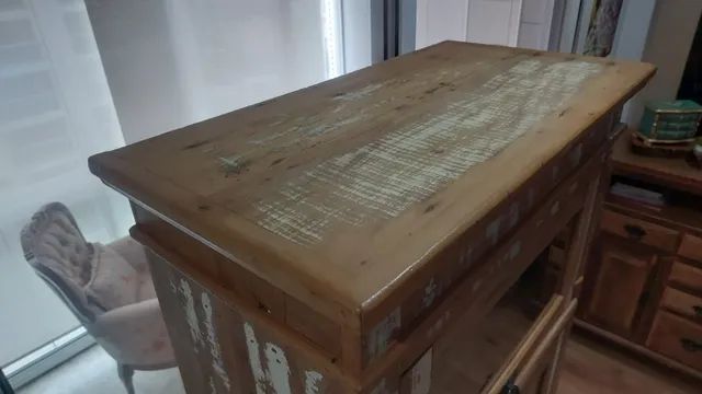 Armário Cristaleira Restos de Tinta em Peroba - Foto 6