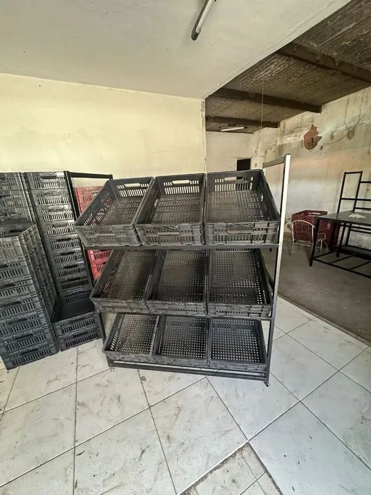 Estante de Metal para Mercado com Cestas Plásticas Fruteira  - Foto 3