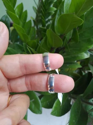 Par de alianças de prata 950