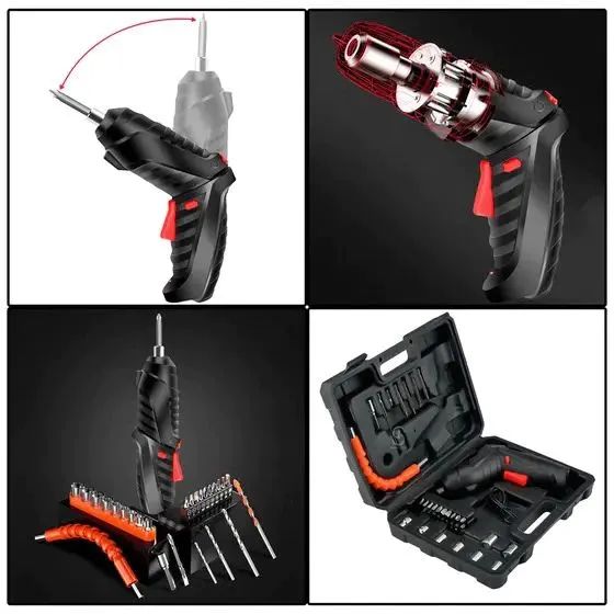 kit Parafusadeira elétrica com 48 Pçs À Bateria Carregador Usb (Dupla posição) 110V/220V - Foto 5