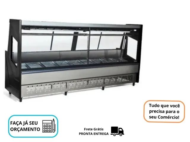 Balcão de Açougue 3 Metros Preto Novo