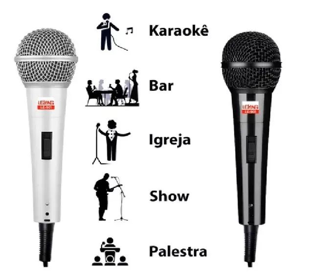 Microfone Com Fio Profissional Dinâmico Le-901-lelong (Par) - Foto 2