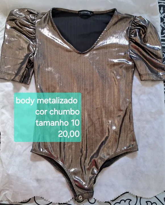 Body Metálico Chumbo - Tamanho 10