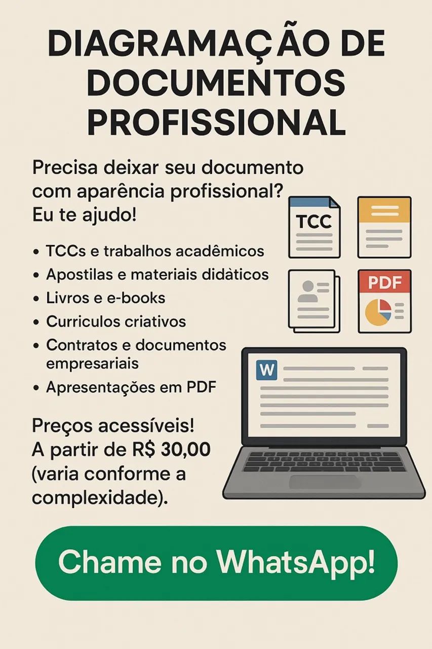 Diagramação de Documentos Profissional - TCC, Apostilas, Currículos e Mais!