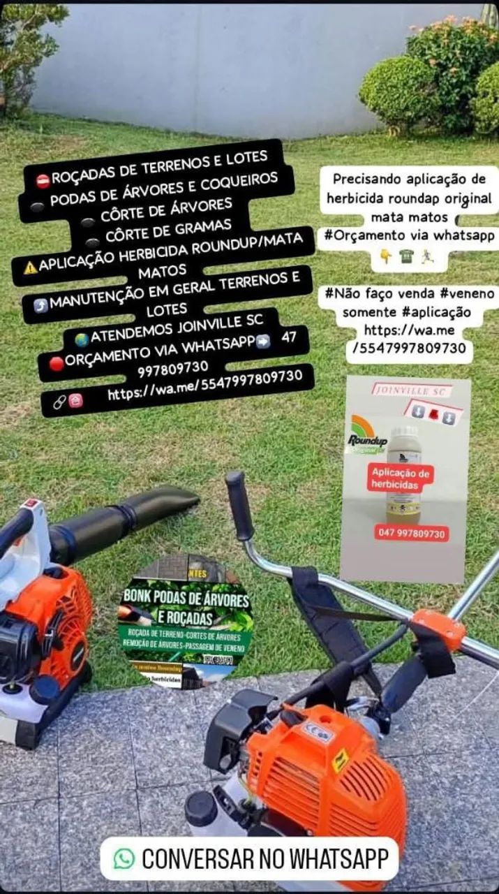 Manutenção pátio roçada corte de gramas