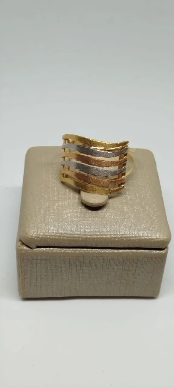 Anel Tricolor Ouro 18K750 -Aro 21 - 