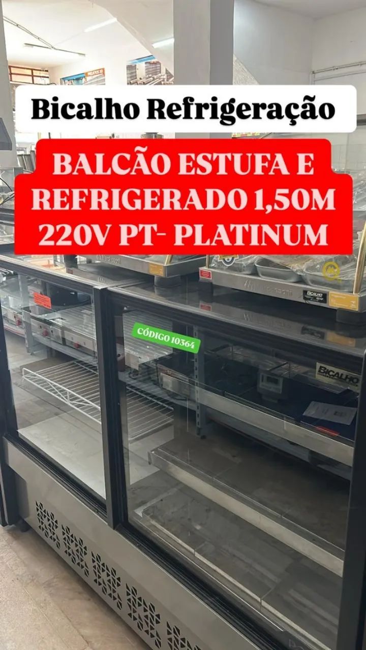 BALCAO ESTUFA E REFRIGERADA 1,50M MARCA POLAR NOVA