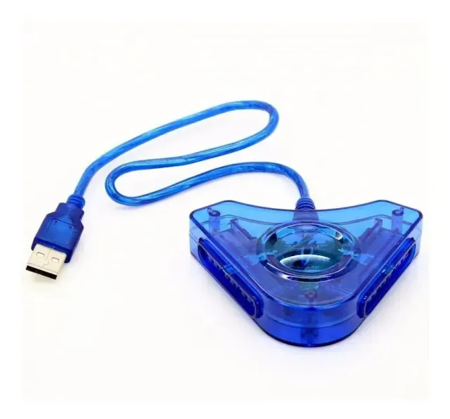 Adaptador Duplo Usb Para Controles Ps2 E Ps1 Ligue No Pc