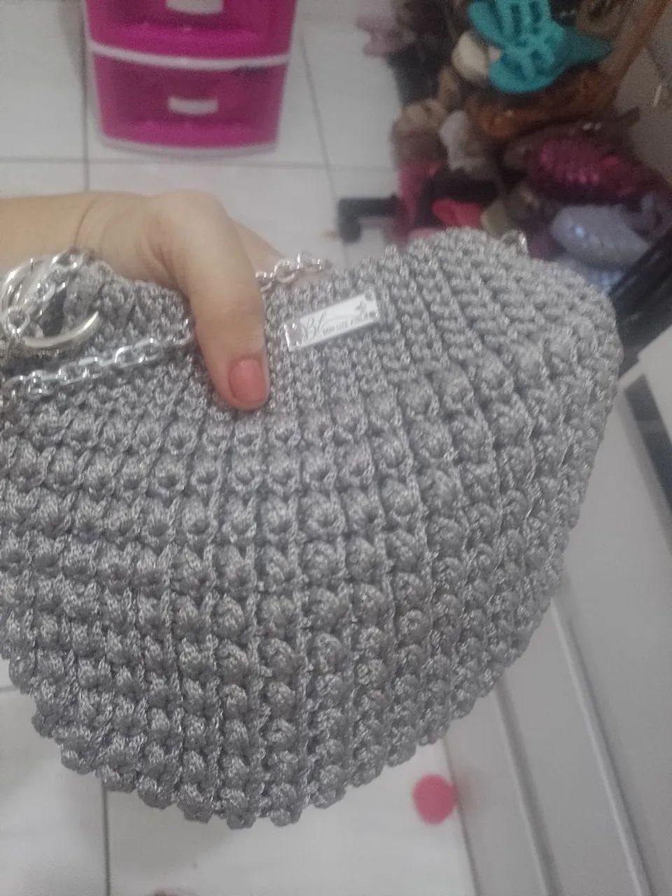 Bolsas crochê Artesanato  - Foto 4