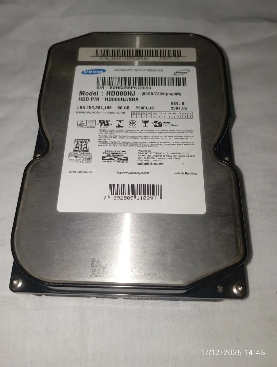 HD para Computadores SATA 80 GIGAS Samsung  - Foto 5