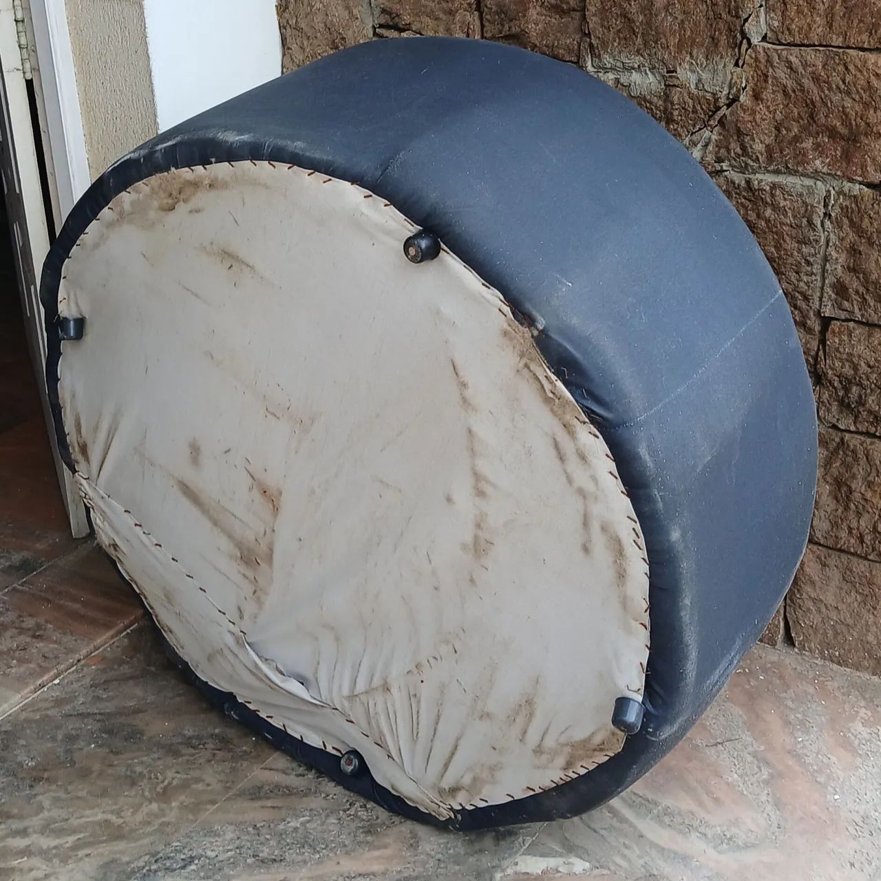 Navy Blue Large Pouf.64717834964611123