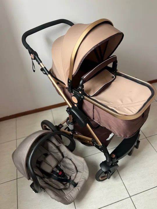 Carrinho de Bebê MARAVILHOSO E IMPECÁVEL com bebê conforto  - Foto 4