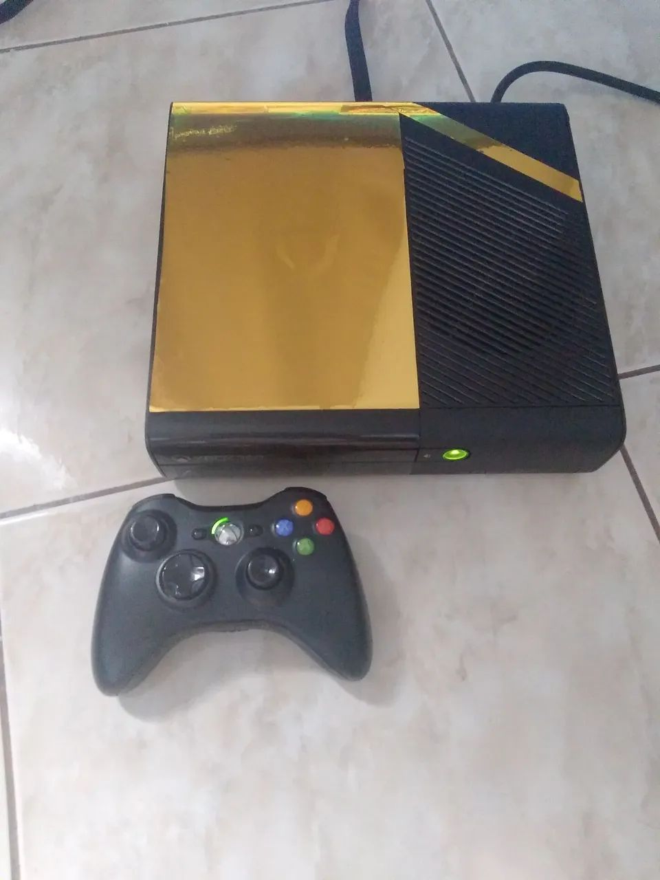 Xbox Dourado 360 RGH 3.0 Super Slim HD320GB Fonte 110v ou 220v 45 jogos instalados no HD  - Foto 5