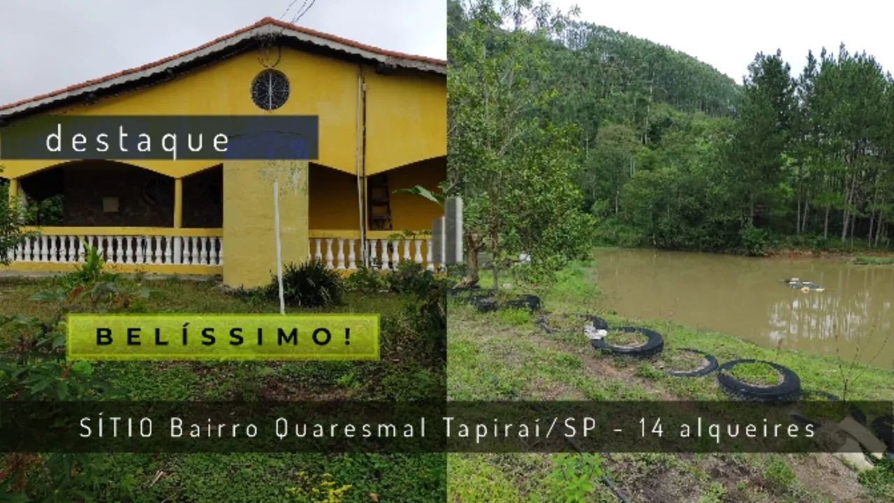 SÍTIO BAIRRO QUARESMAL EM TAPIRAÍSP. VENDA