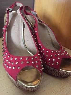 Sandália Peep Toe n.37 Carmim - Foto 2