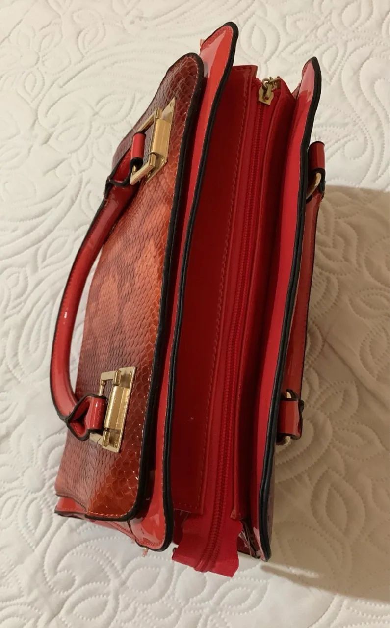 Bolsa vermelha artesanal  - Foto 3