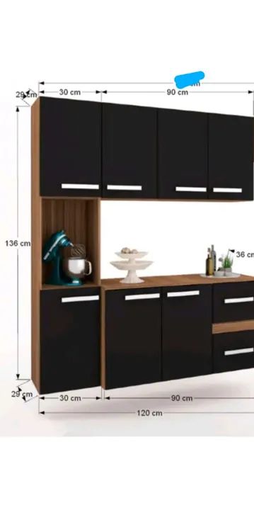 Armário de Cozinha Preto - Foto 5