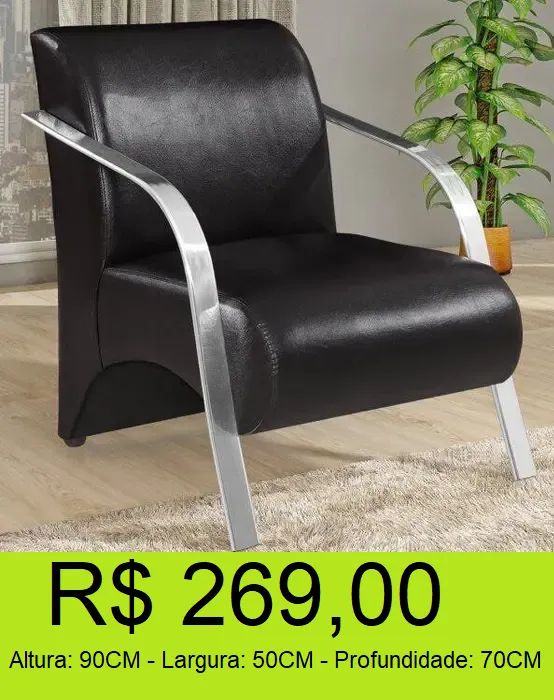 Poltrona com pés de ferro resistencia e conforto