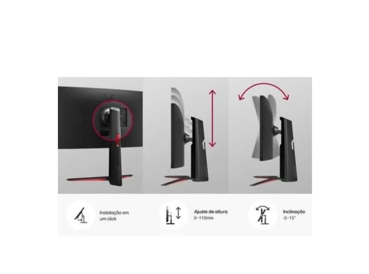 Monitor Gamer com Ajuste de Altura e Inclinação