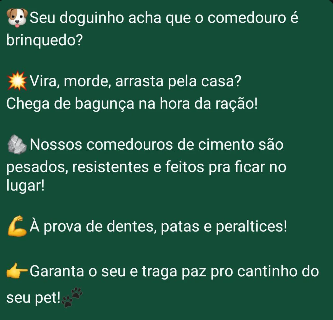 Comedouro de Cimento para Cães -Resistente e pesado