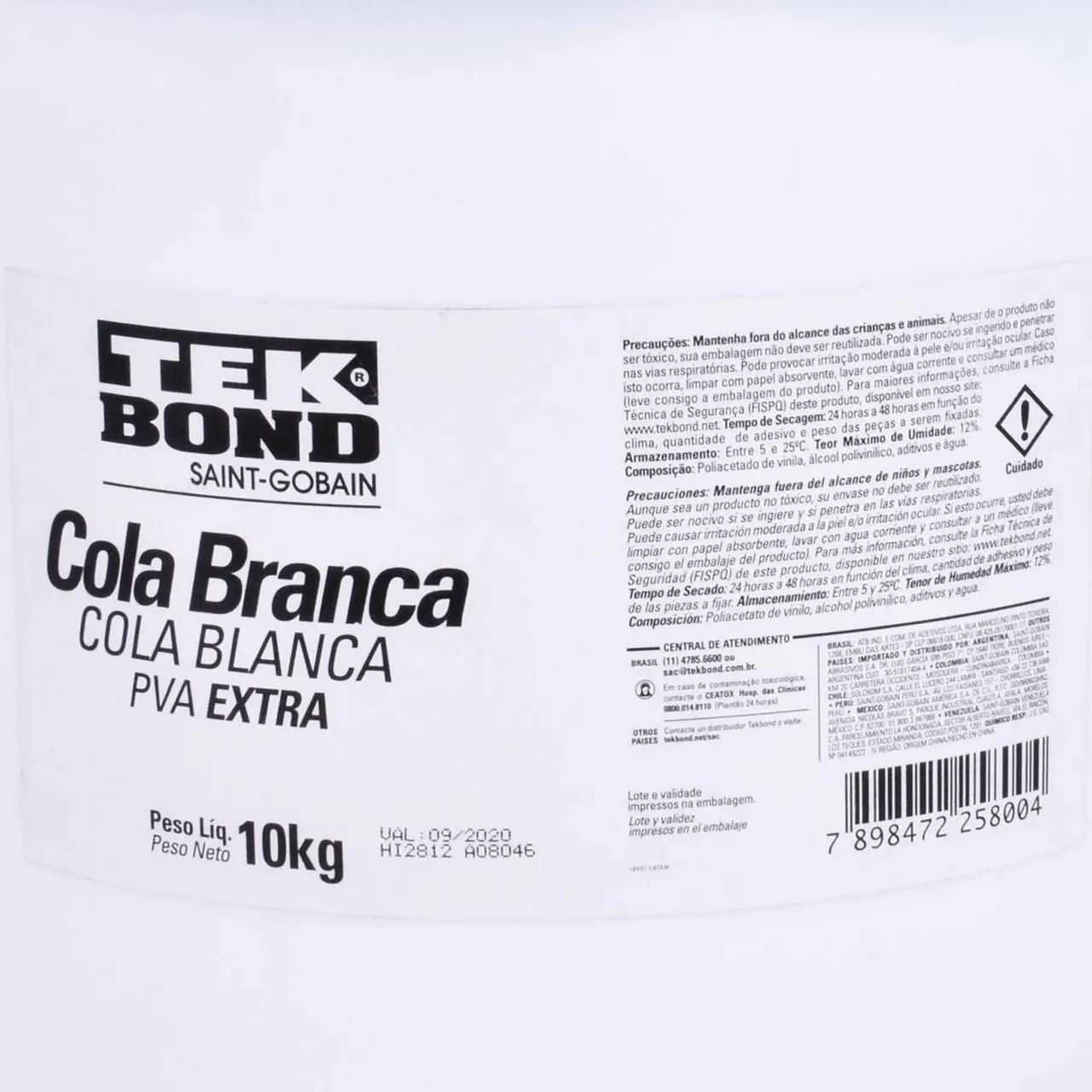 Cola Branca PVA Extra 10Kg Tekbond - NOVA - Foto 3
