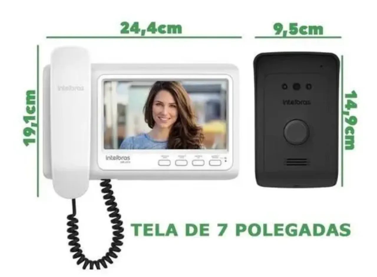 Kit Vídeo porteiro ivr 1070 hs / Allo box Intelbras / Botoeira Inox BT3000 Intelbras