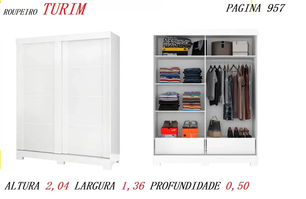Guarda-roupa espaçoso com design moderno  - Foto 3
