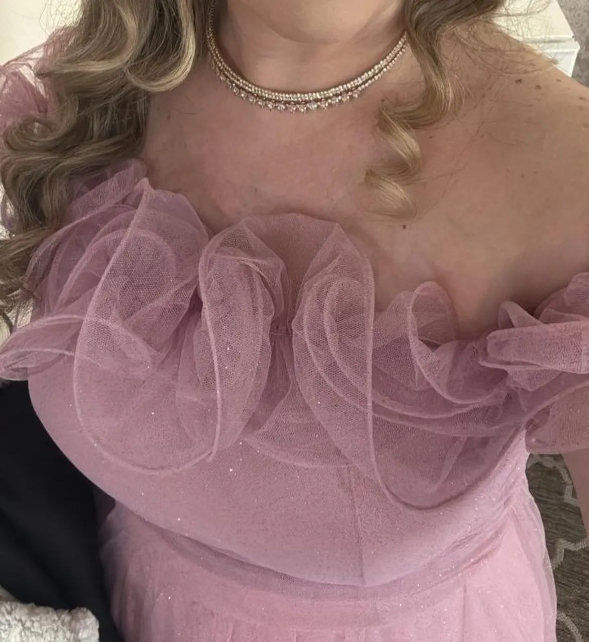 Vestido Rosa Debutante Madrinha longo brilhoso - Foto 2