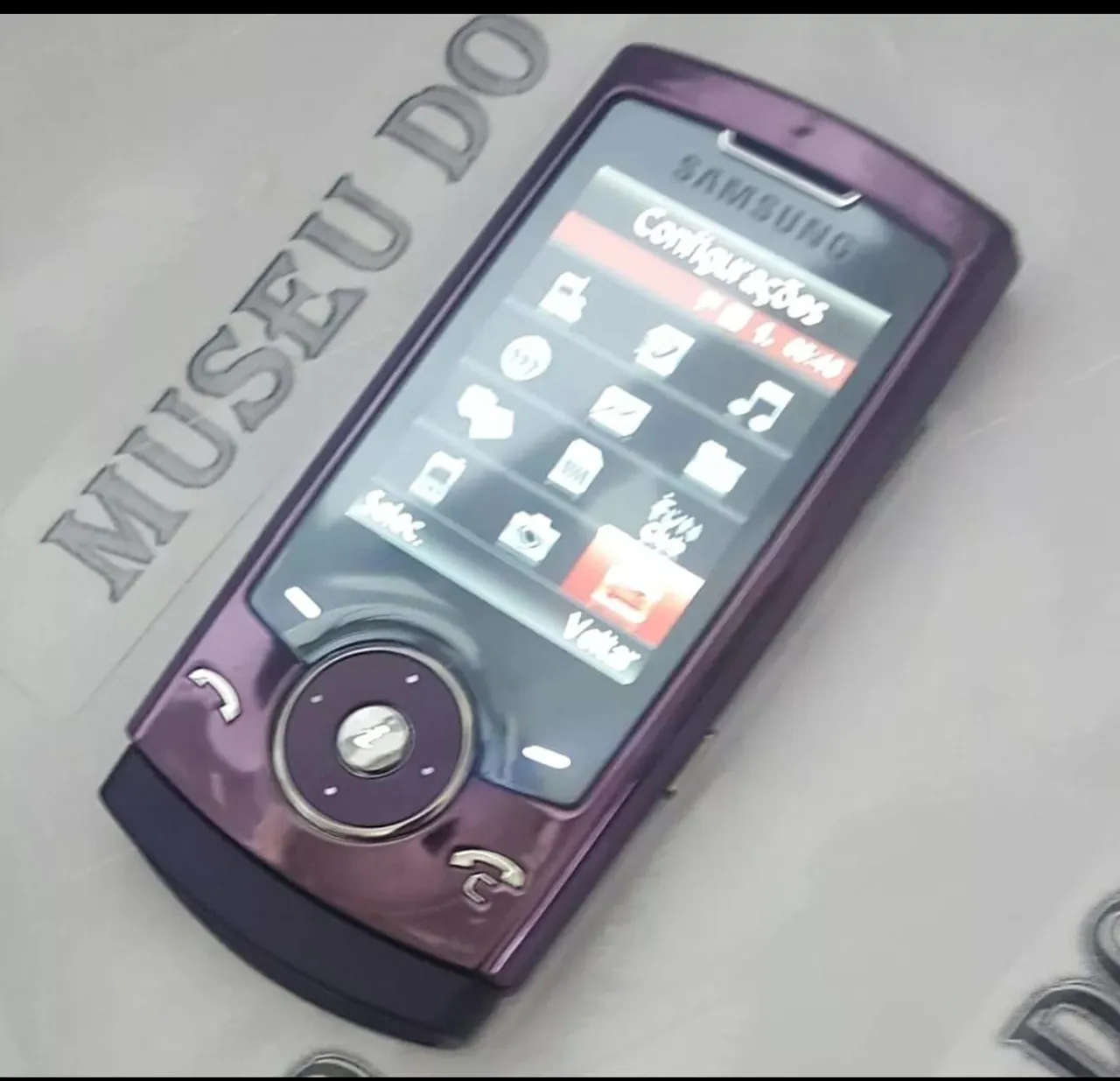 Samsung U600 ultra fino celular antigo RELIQUIA impecável roxo lilás na caixa pequeno