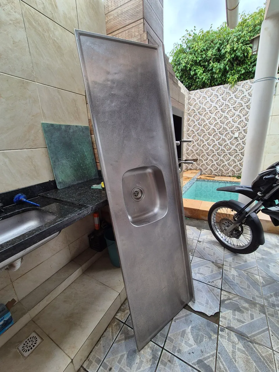 Bancada de pia inox com cuba