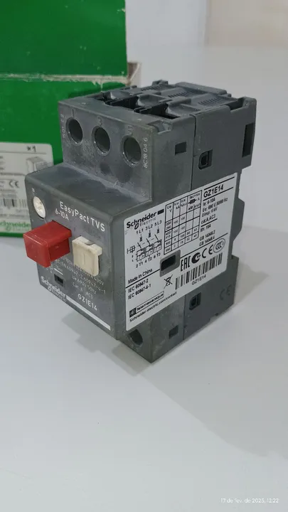 Disjuntor motor 6-10A termomagnético GZ1E14 Schneider