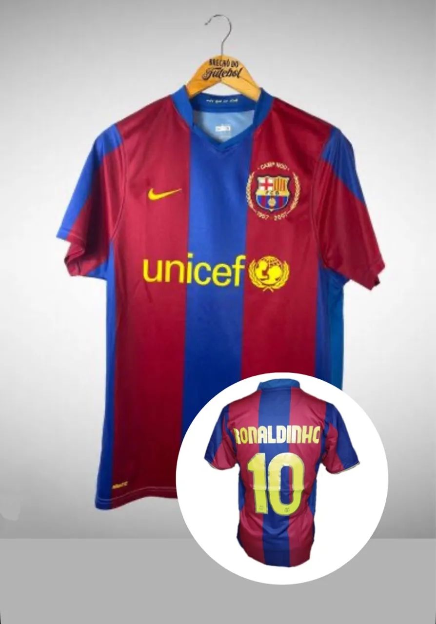 Camisa Barcelona Ronaldinho 2007 Unicef