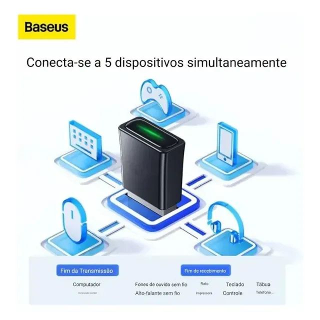 Adaptador Usb Bluetooth 5.3 Baseus Ba07 Original PC Notebook Windows - Foto 4